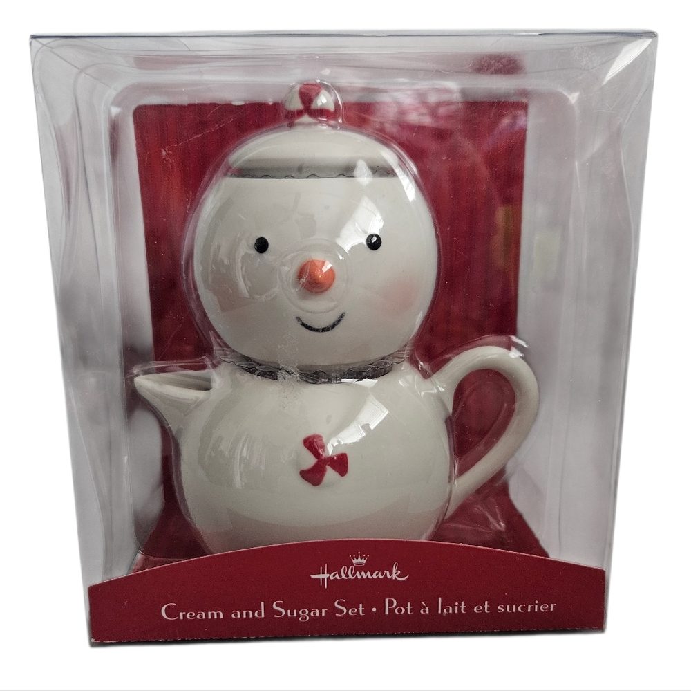 Hallmark Snowman Cream And Sugar Stacking‎ Set NIB